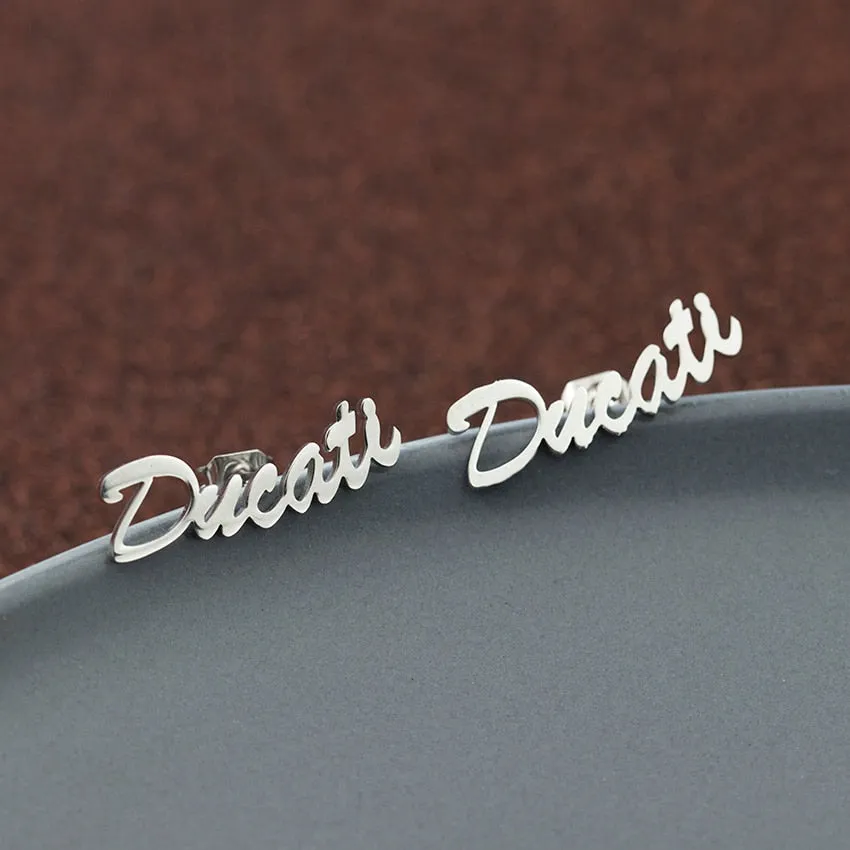1 Pair Custom Name Stud Earrings