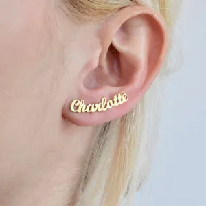 1 Pair Custom Name Stud Earrings