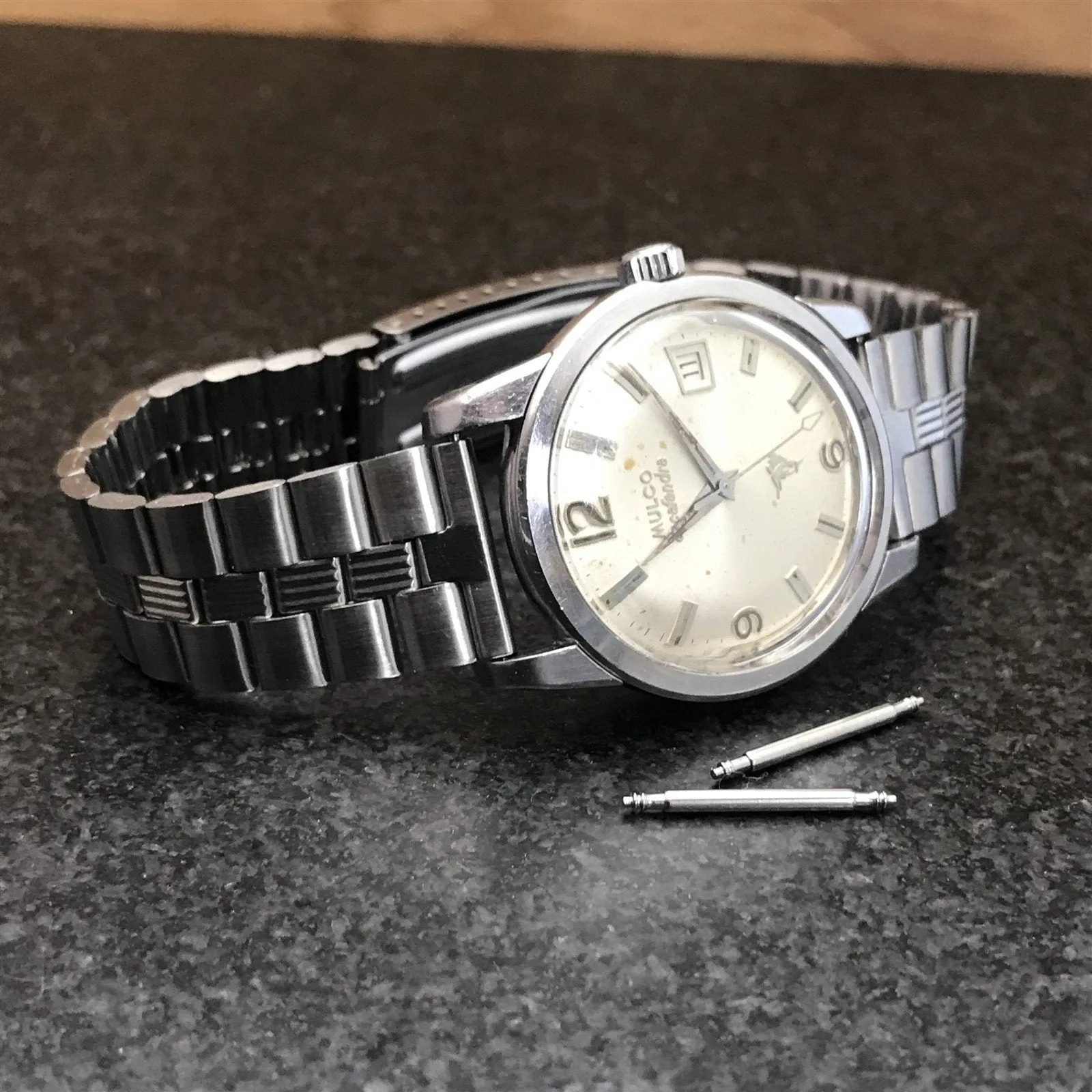18mm Stainless Steel Long Deployment Unused 1970s nos Vintage Watch Band