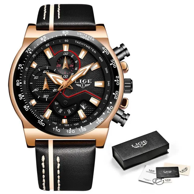 2019 New LIGE Blue Wristwatch Mens Watches