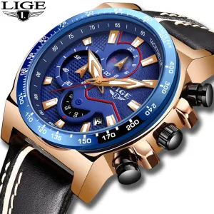 2019 New LIGE Blue Wristwatch Mens Watches