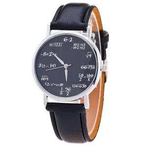 2020 Ladies Watches Math Formula Leather Band Quartz Style