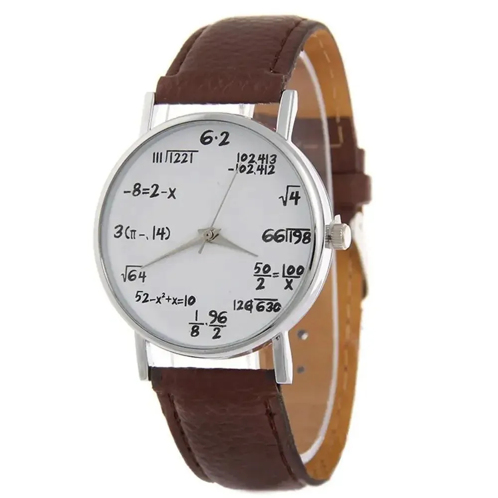 2020 Ladies Watches Math Formula Leather Band Quartz Style