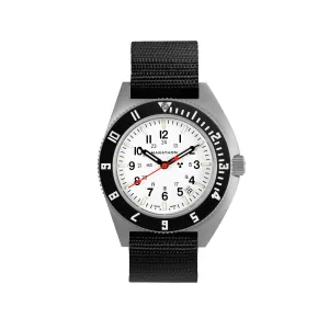41mm Arctic Steel Navigator w/ Date (SSNAV-D) on Ballistic Nylon