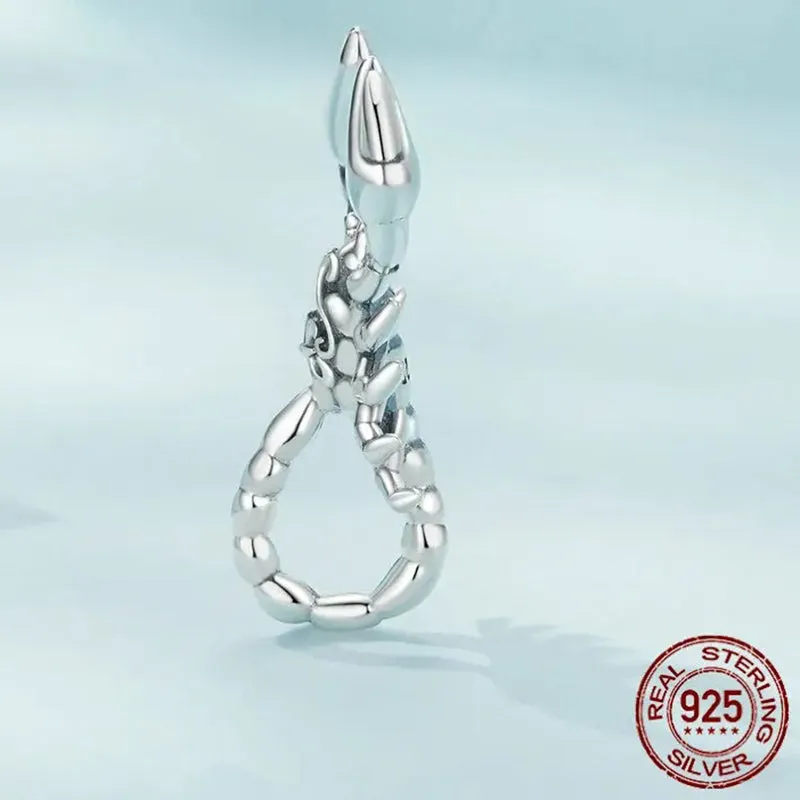 925 Sterling Silver Scorpion Pendant Necklace Platinum Plated Neck Chain for Women Party Fine Jewelry Gift