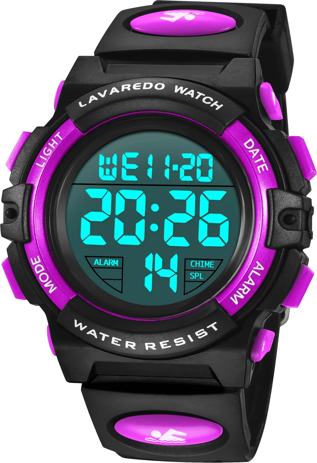 A ALPS Watches for Kids Boys Girls Digital Outdoor Waterproof Sport LED Light Stopwatch Child Wristwatch Blue