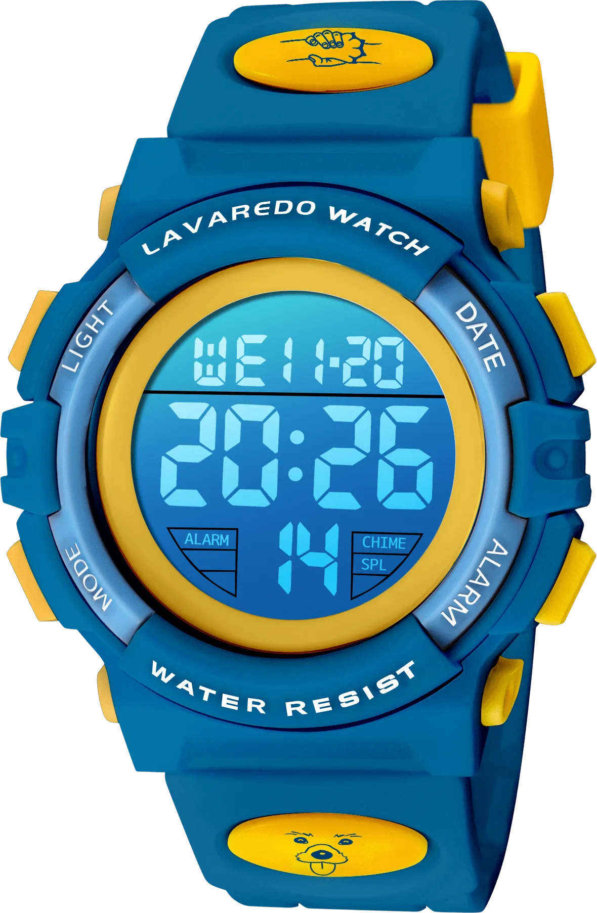 A ALPS Watches for Kids Boys Girls Digital Outdoor Waterproof Sport LED Light Stopwatch Child Wristwatch Blue