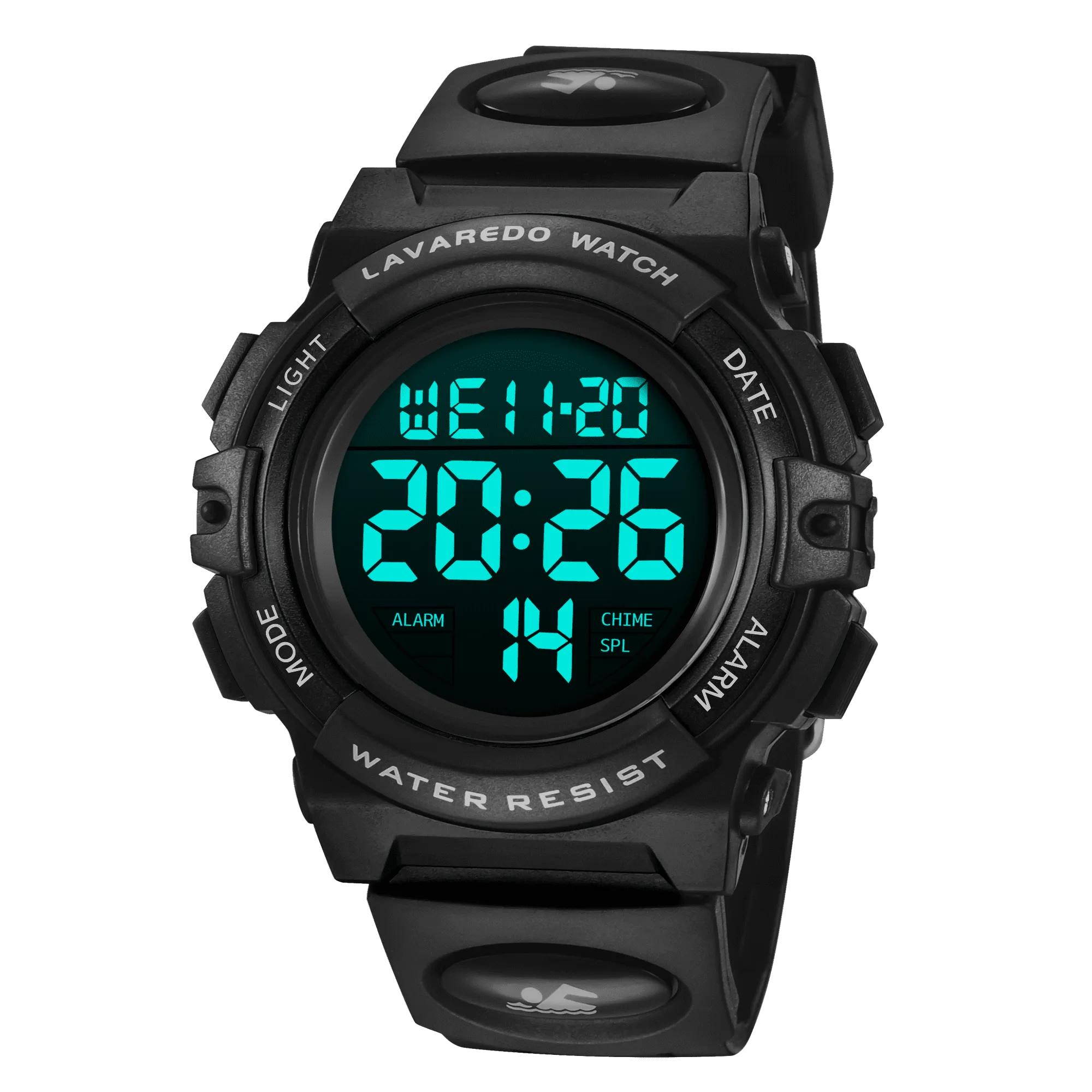 A ALPS Watches for Kids Boys Girls Digital Outdoor Waterproof Sport LED Light Stopwatch Child Wristwatch Blue