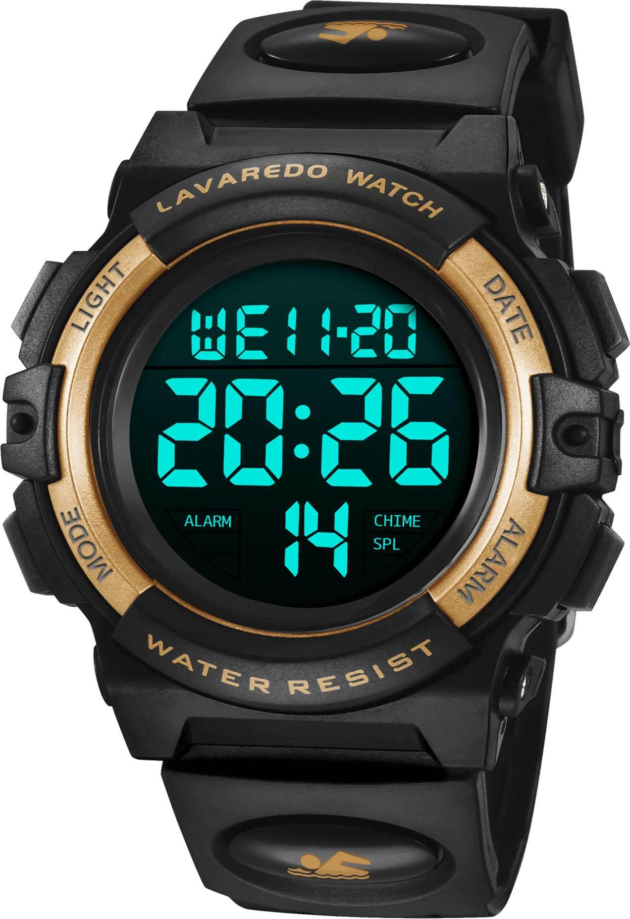 A ALPS Watches for Kids Boys Girls Digital Outdoor Waterproof Sport LED Light Stopwatch Child Wristwatch Blue