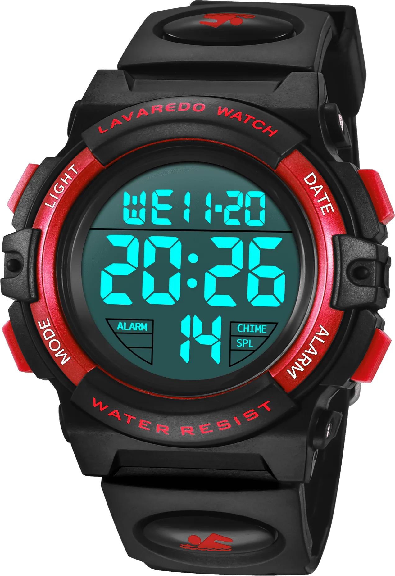 A ALPS Watches for Kids Boys Girls Digital Outdoor Waterproof Sport LED Light Stopwatch Child Wristwatch Blue