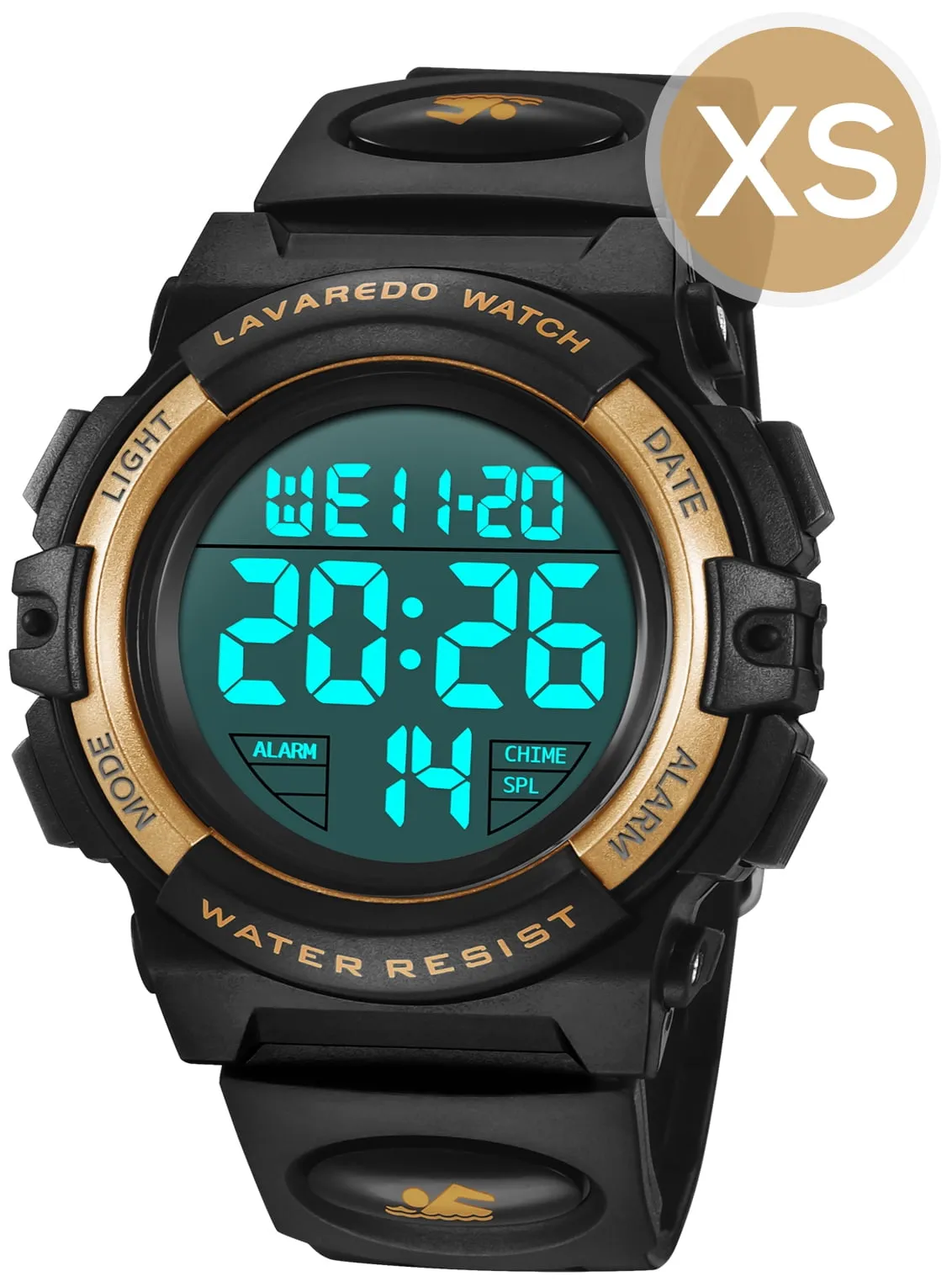 A ALPS Watches for Kids Boys Girls Digital Outdoor Waterproof Sport LED Light Stopwatch Child Wristwatch Blue