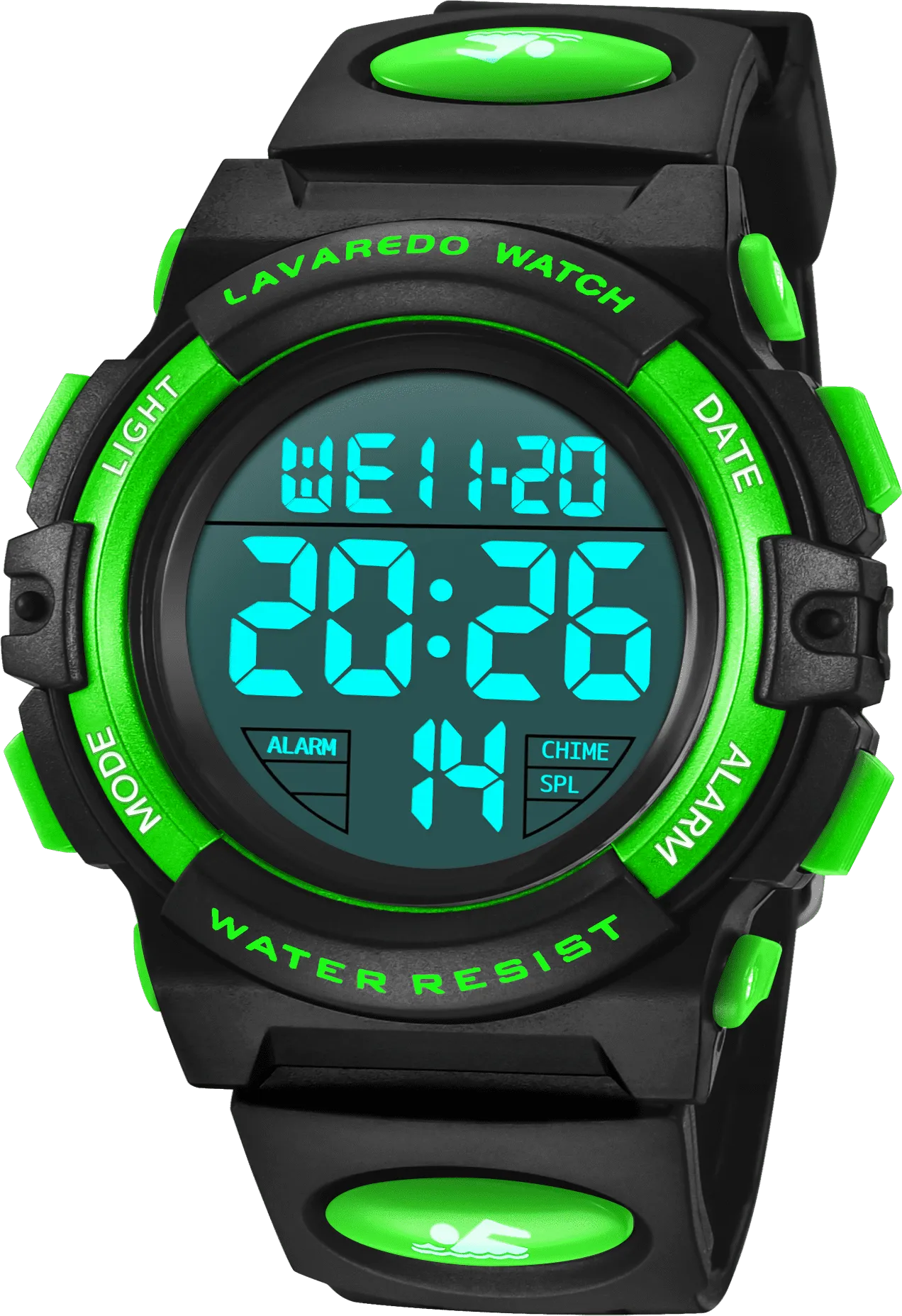 A ALPS Watches for Kids Boys Girls Digital Outdoor Waterproof Sport LED Light Stopwatch Child Wristwatch Blue