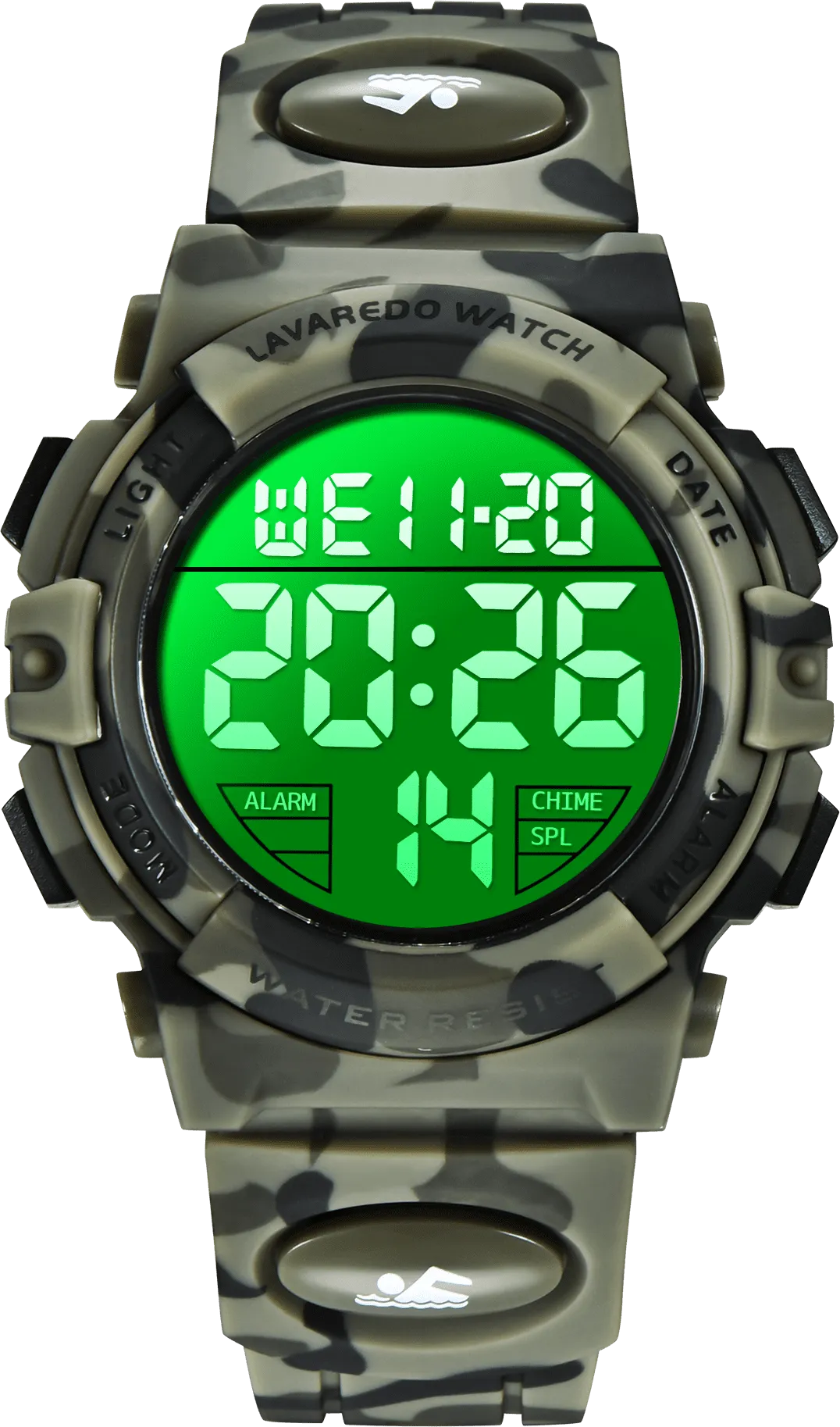 A ALPS Watches for Kids Boys Girls Digital Outdoor Waterproof Sport LED Light Stopwatch Child Wristwatch Blue