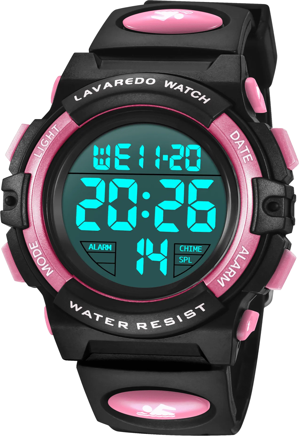 A ALPS Watches for Kids Boys Girls Digital Outdoor Waterproof Sport LED Light Stopwatch Child Wristwatch Blue