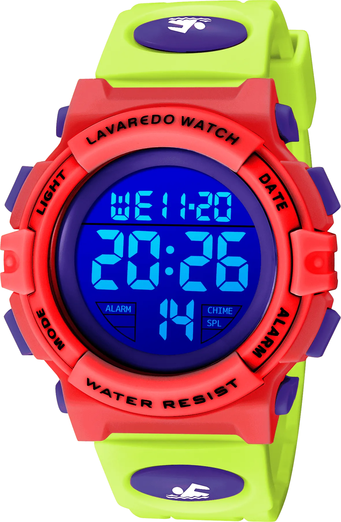 A ALPS Watches for Kids Boys Girls Digital Outdoor Waterproof Sport LED Light Stopwatch Child Wristwatch Blue