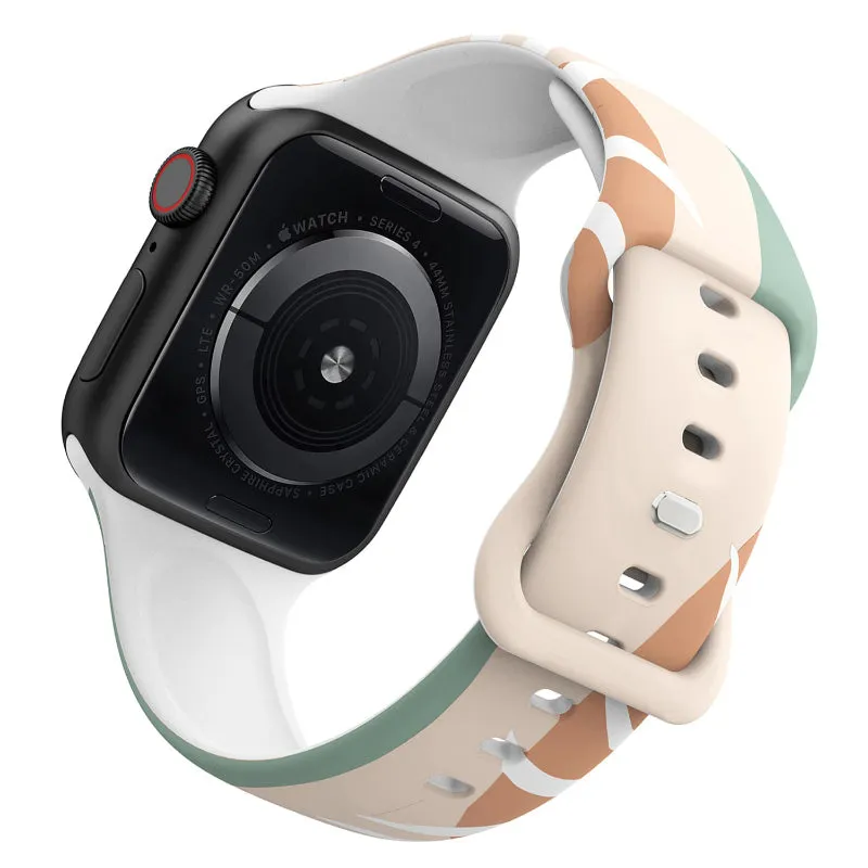 Abstract Print Durable Silicon Replacement Bands for Apple Watches