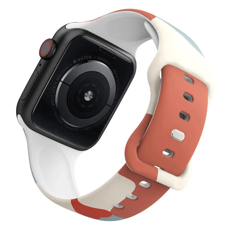 Abstract Print Durable Silicon Replacement Bands for Apple Watches