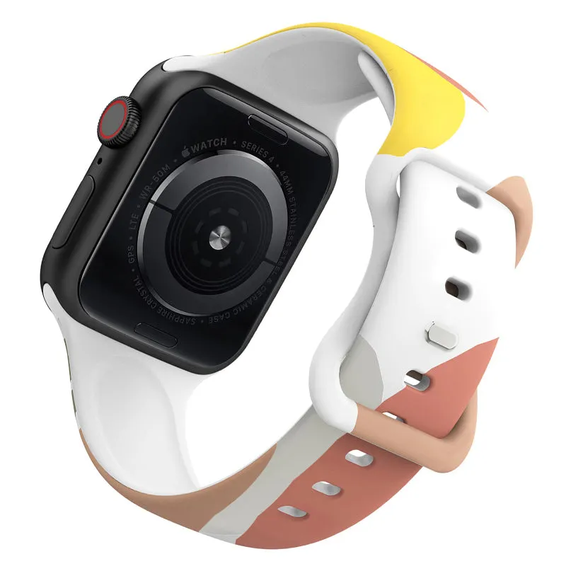 Abstract Print Durable Silicon Replacement Bands for Apple Watches