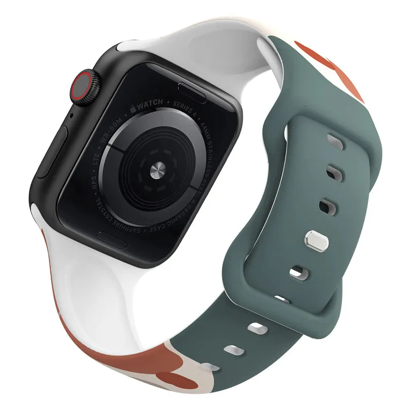 Abstract Print Durable Silicon Replacement Bands for Apple Watches