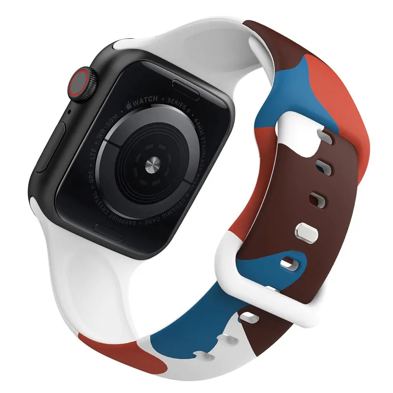 Abstract Print Durable Silicon Replacement Bands for Apple Watches