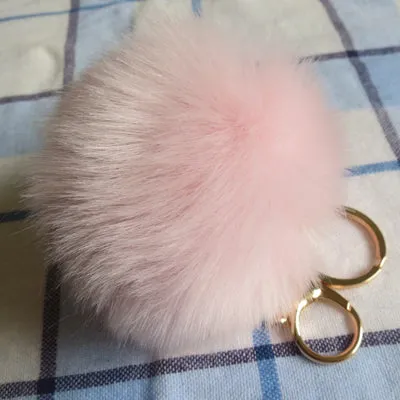 Aliexpress Dropshipping 16 Color Sleutelhanger Pompom Keychain Pompon Fur Fluffy Key Chain for Car Keyrings Pom Pom Keychain BFF
