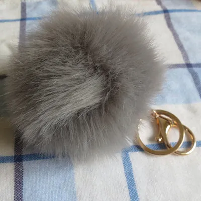 Aliexpress Dropshipping 16 Color Sleutelhanger Pompom Keychain Pompon Fur Fluffy Key Chain for Car Keyrings Pom Pom Keychain BFF