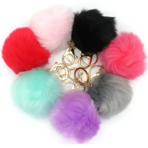 Aliexpress Dropshipping 16 Color Sleutelhanger Pompom Keychain Pompon Fur Fluffy Key Chain for Car Keyrings Pom Pom Keychain BFF