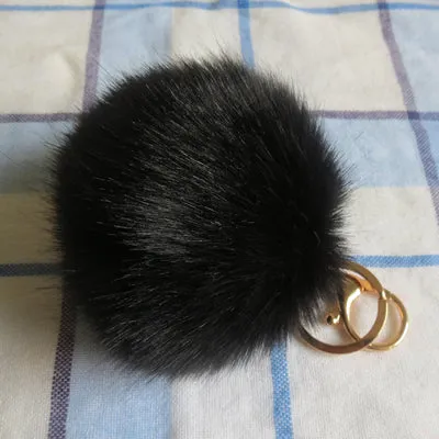 Aliexpress Dropshipping 16 Color Sleutelhanger Pompom Keychain Pompon Fur Fluffy Key Chain for Car Keyrings Pom Pom Keychain BFF