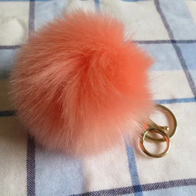 Aliexpress Dropshipping 16 Color Sleutelhanger Pompom Keychain Pompon Fur Fluffy Key Chain for Car Keyrings Pom Pom Keychain BFF