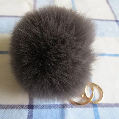 Aliexpress Dropshipping 16 Color Sleutelhanger Pompom Keychain Pompon Fur Fluffy Key Chain for Car Keyrings Pom Pom Keychain BFF