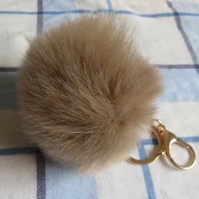 Aliexpress Dropshipping 16 Color Sleutelhanger Pompom Keychain Pompon Fur Fluffy Key Chain for Car Keyrings Pom Pom Keychain BFF