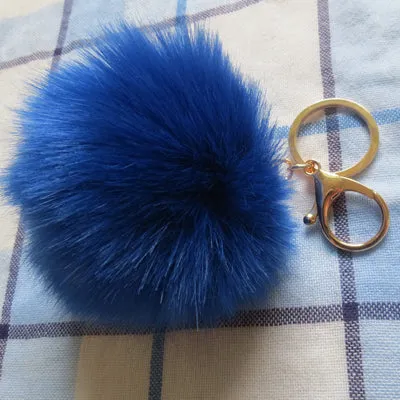Aliexpress Dropshipping 16 Color Sleutelhanger Pompom Keychain Pompon Fur Fluffy Key Chain for Car Keyrings Pom Pom Keychain BFF