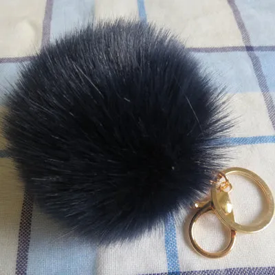 Aliexpress Dropshipping 16 Color Sleutelhanger Pompom Keychain Pompon Fur Fluffy Key Chain for Car Keyrings Pom Pom Keychain BFF