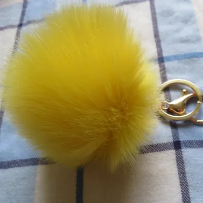 Aliexpress Dropshipping 16 Color Sleutelhanger Pompom Keychain Pompon Fur Fluffy Key Chain for Car Keyrings Pom Pom Keychain BFF