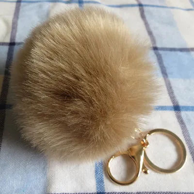 Aliexpress Dropshipping 16 Color Sleutelhanger Pompom Keychain Pompon Fur Fluffy Key Chain for Car Keyrings Pom Pom Keychain BFF