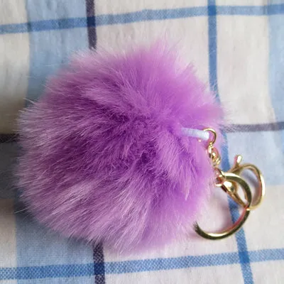 Aliexpress Dropshipping 16 Color Sleutelhanger Pompom Keychain Pompon Fur Fluffy Key Chain for Car Keyrings Pom Pom Keychain BFF