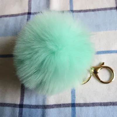 Aliexpress Dropshipping 16 Color Sleutelhanger Pompom Keychain Pompon Fur Fluffy Key Chain for Car Keyrings Pom Pom Keychain BFF