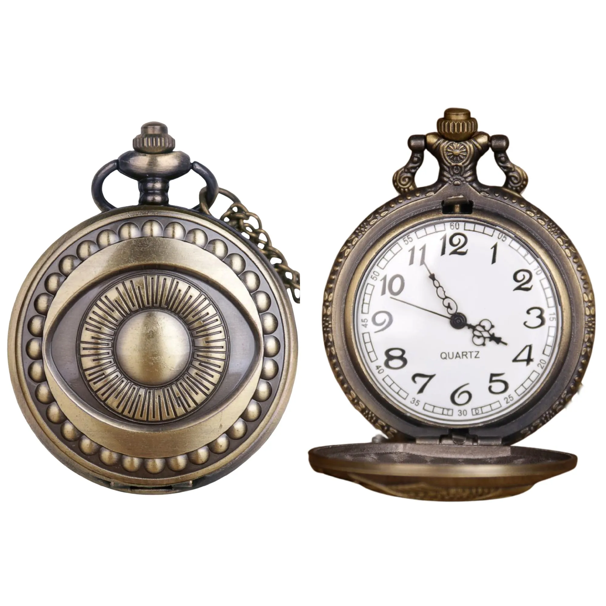All Seeing Eye Quartz Pocket Watch