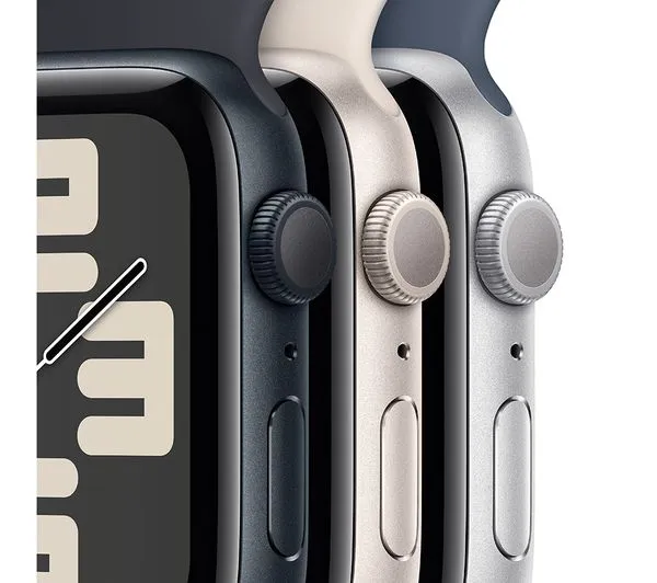 Apple Watch SE 2 GPS, 44mm Starlight Aluminium Case with Starlight Sport Band - M/L - Pristine