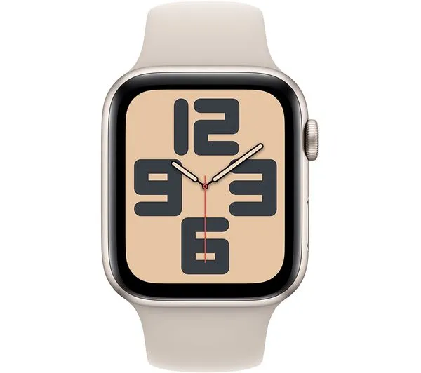 Apple Watch SE 2 GPS, 44mm Starlight Aluminium Case with Starlight Sport Band - M/L - Pristine