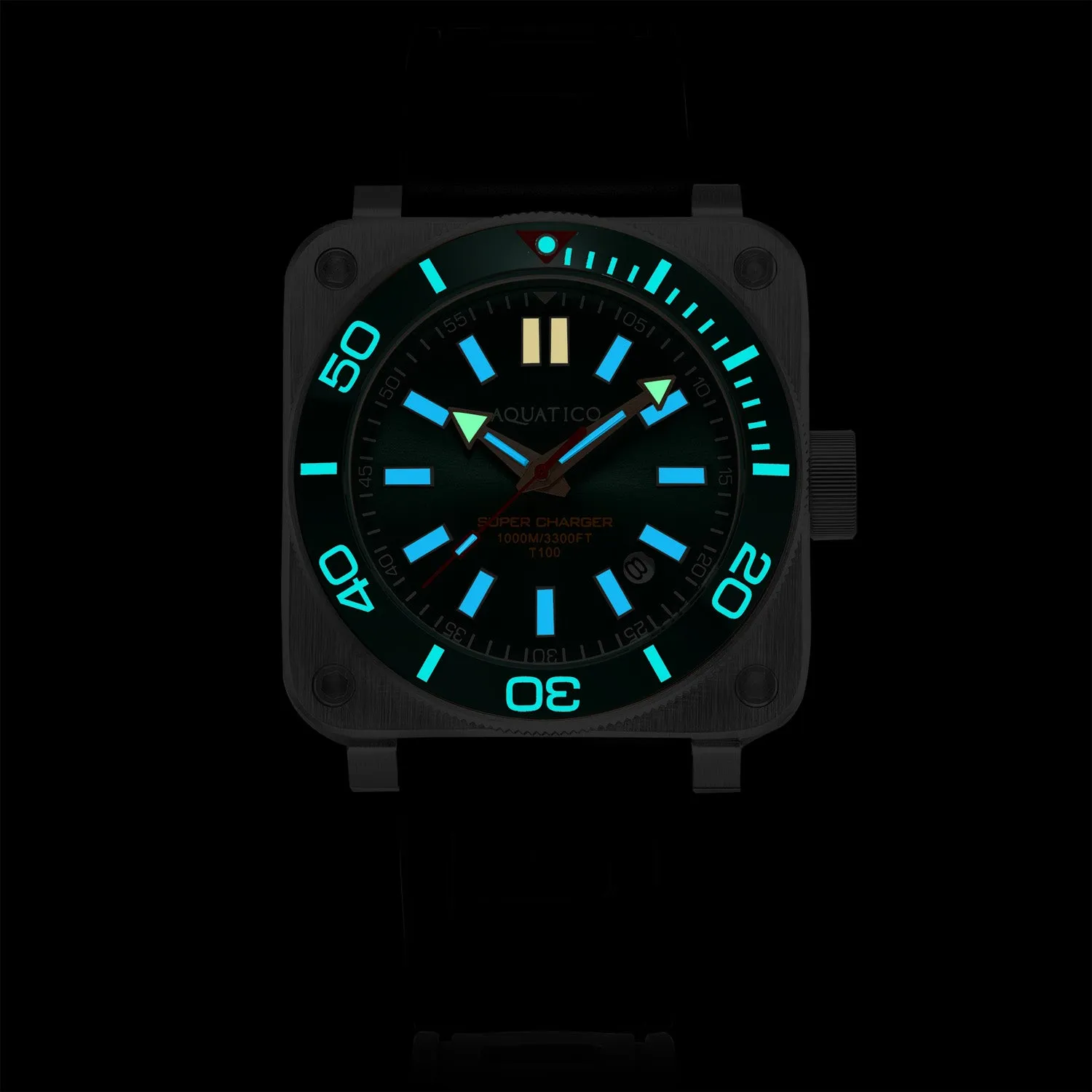 Aquatico Steel Man Black Dial Ceramic Bezel Watch (NH35)