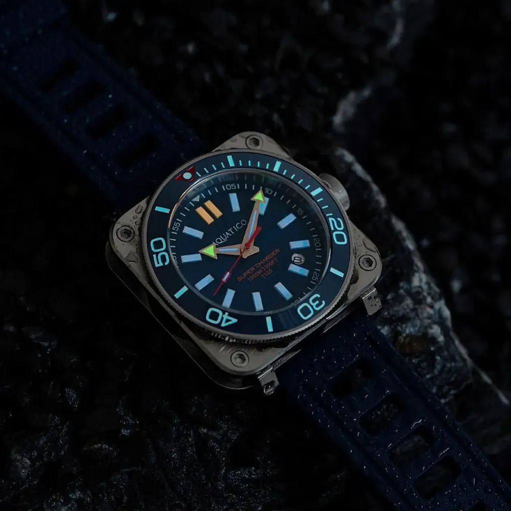 Aquatico Steel Man Blue Dial Ceramic Bezel Watch (NH35)