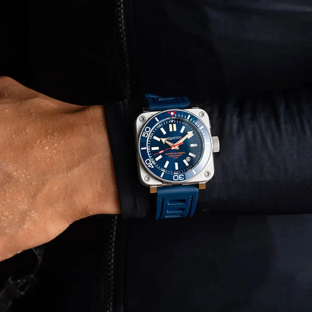Aquatico Steel Man Blue Dial Ceramic Bezel Watch (NH35)