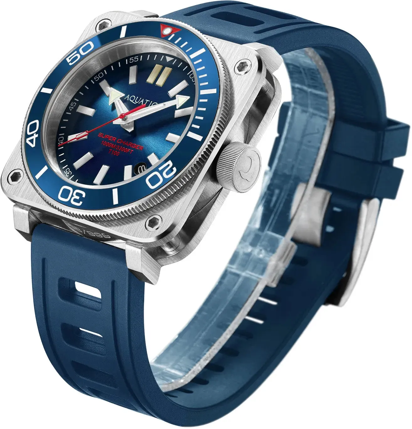 Aquatico Steel Man Blue Dial Ceramic Bezel Watch (NH35)
