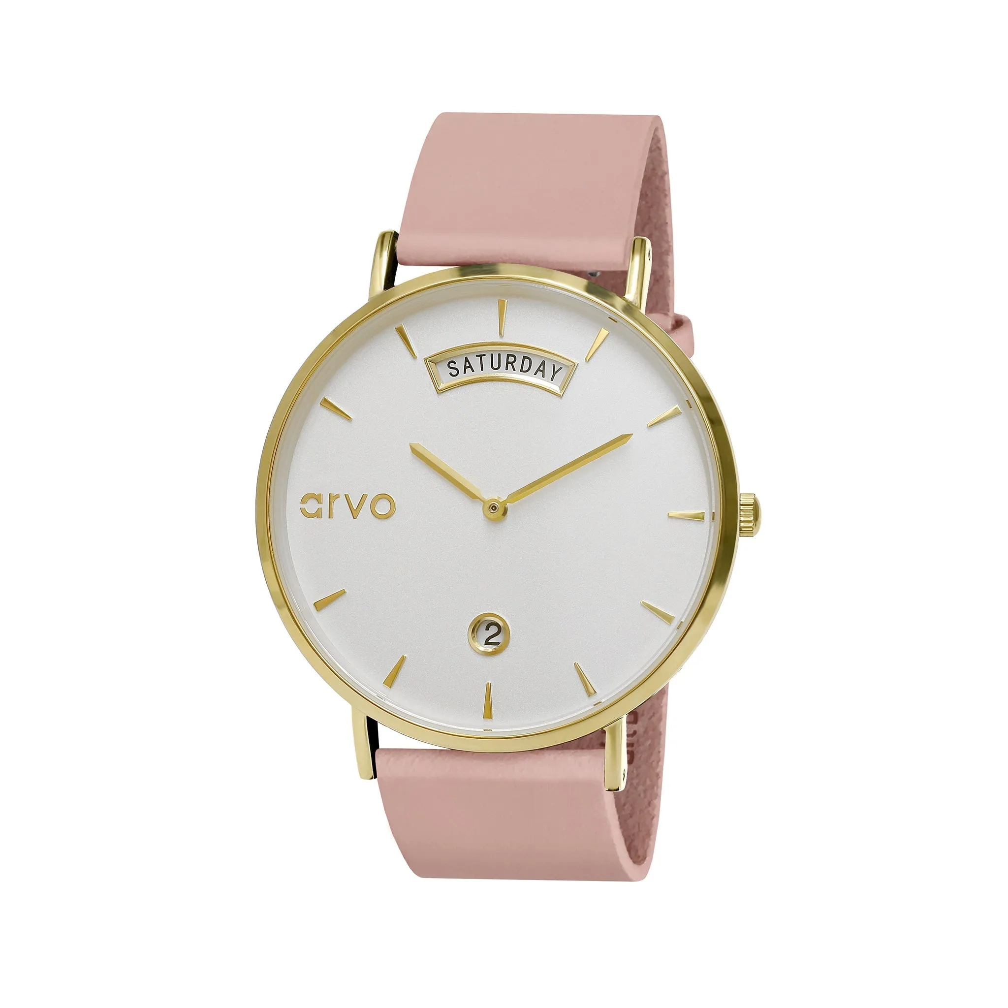 Arvo Awristacrat Watch - Gold - Blush Leather Band by Arvo