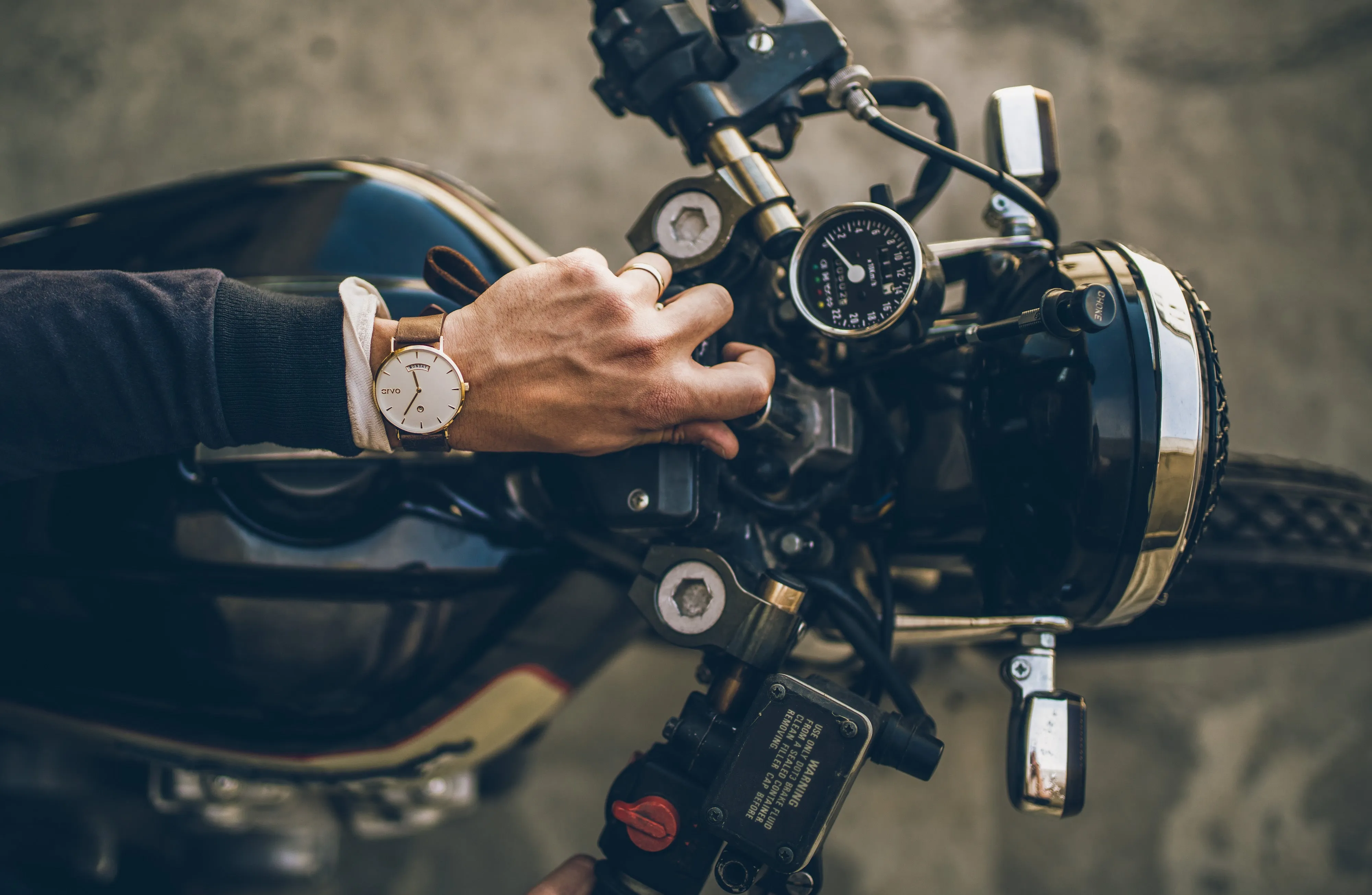 Arvo Awristacrat Watch-Gold-Saddle Leather Band by Arvo