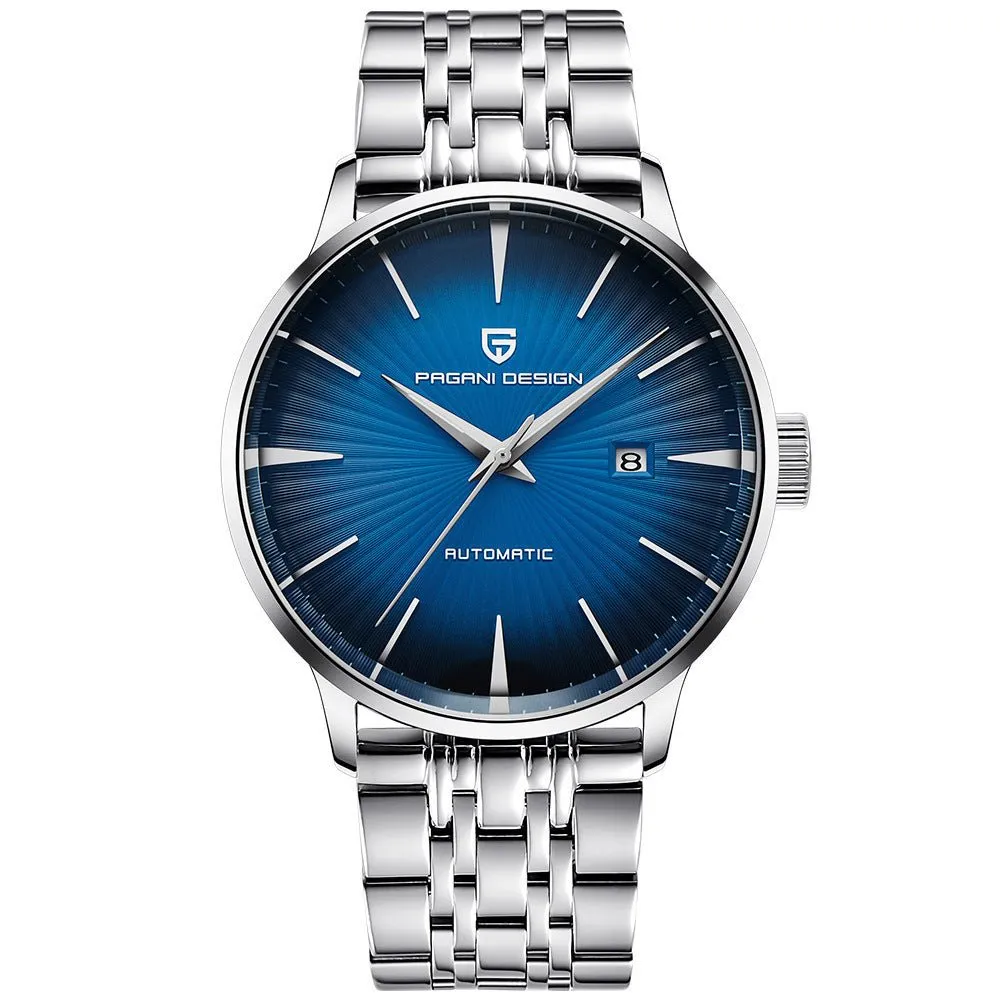 Automatic Mechanical Waterproof Men's Watch With Leather Strap