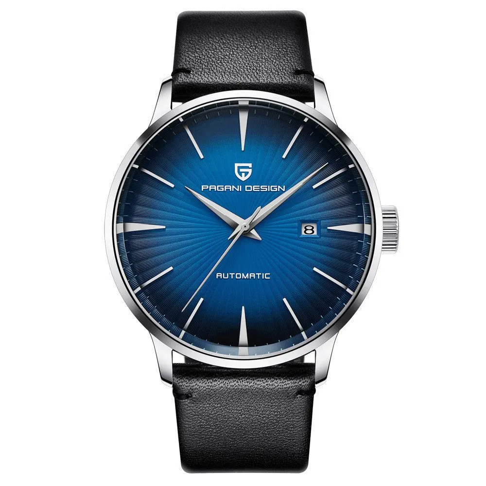 Automatic Mechanical Waterproof Men's Watch With Leather Strap