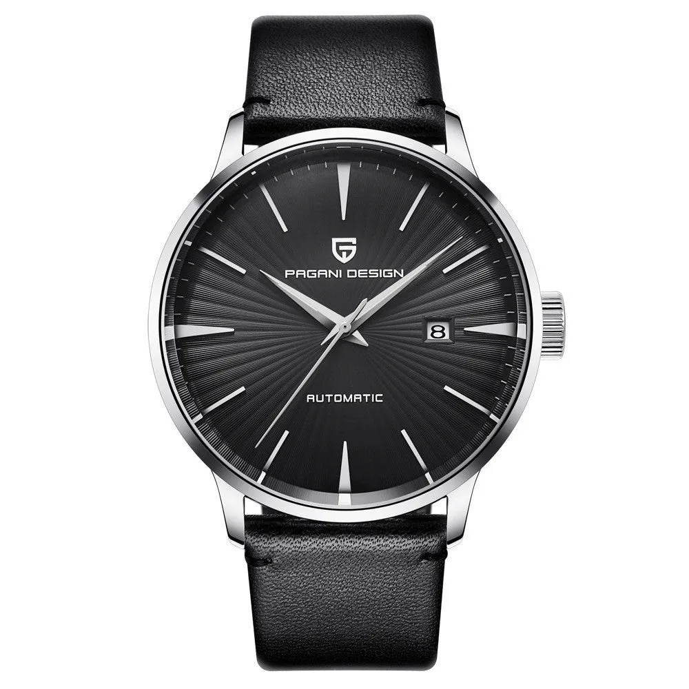 Automatic Mechanical Waterproof Men's Watch With Leather Strap