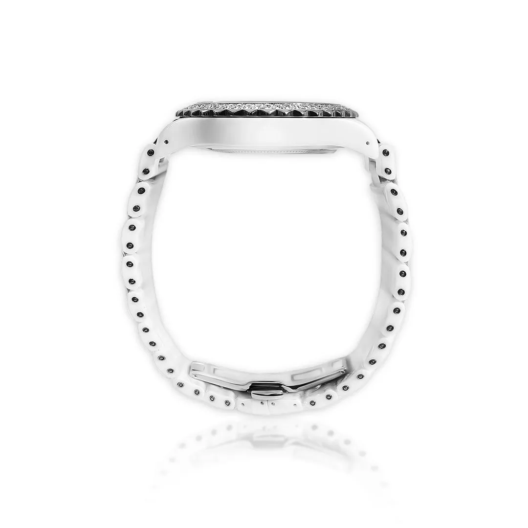 Avianne & Co White Ceramic Diamond Watch 3.83 ctw